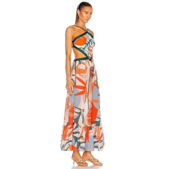 NWT PatBO Rio Print Halter Cutout Maxi Dress (XS) - Picture 3 of 7